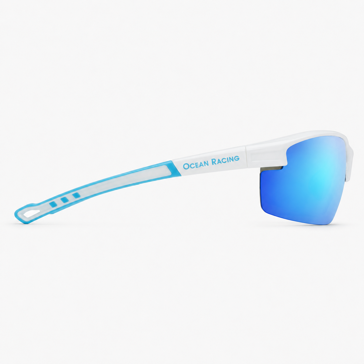 Gloss White / Blue Mirror Polarized Lens 5