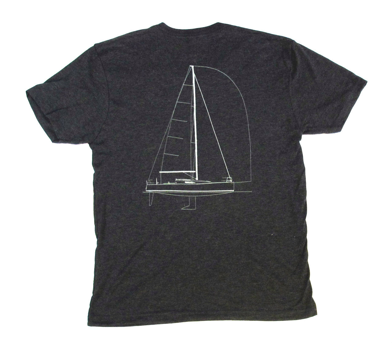Gray V neck Sprit Boat Shirt