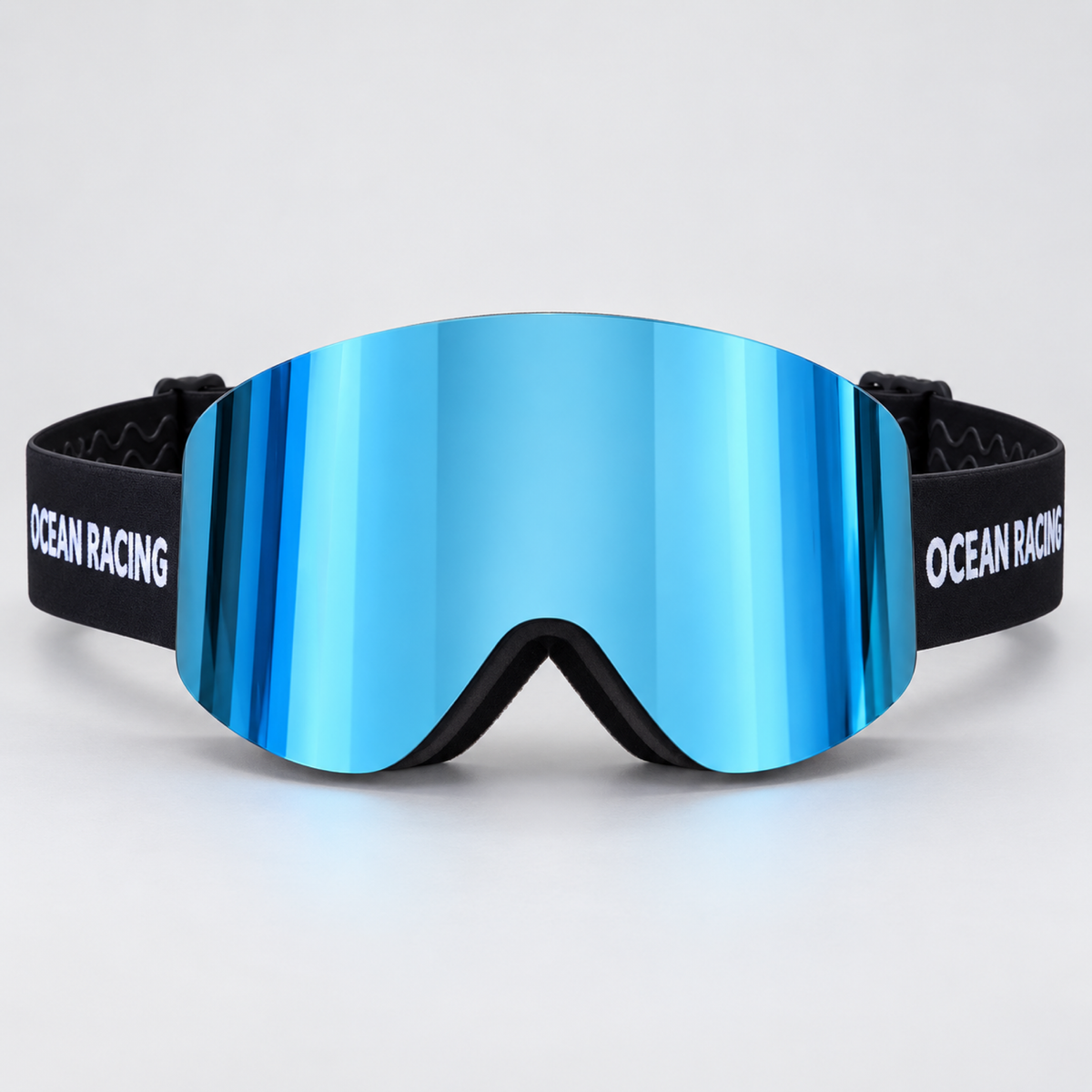 Ocean Racing ORG ski goggle, blue mirror lens, front view