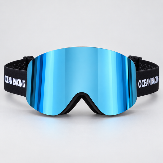 Ocean Racing ORG ski goggle, blue mirror lens, front view