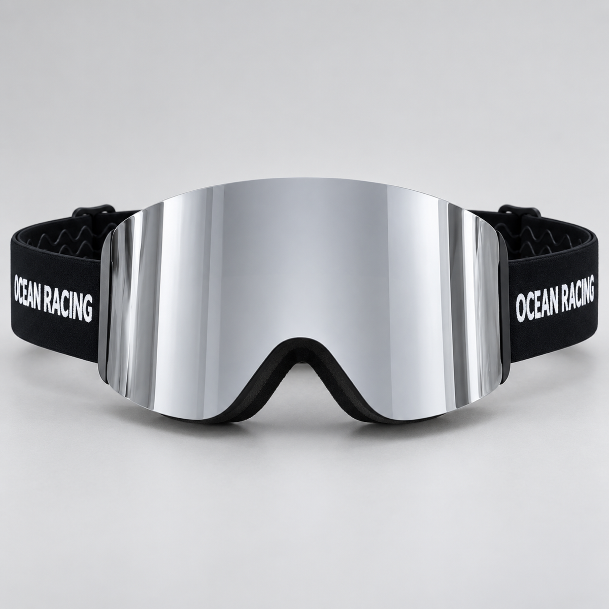 Ocean Racing ORG ski goggle, silver mirror lens, front view