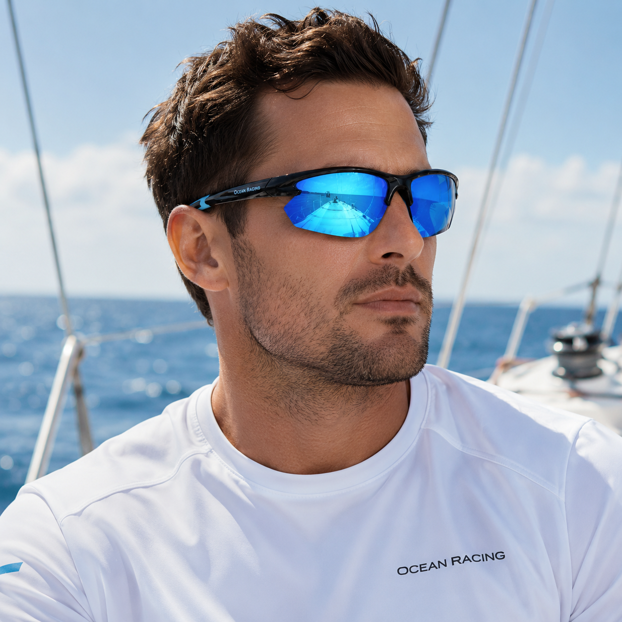 Gloss Black / Blue Mirror Polarized Lens 2