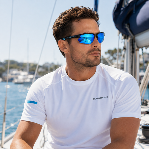 Gloss Black / Blue Mirror Polarized Lens 3