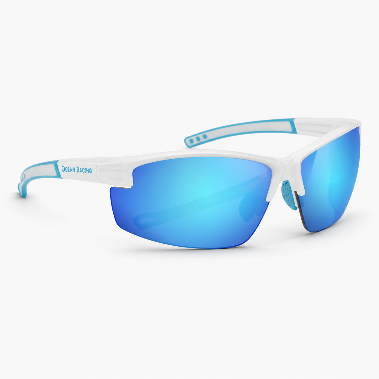 Gloss White / Blue Mirror Polarized Lens 4