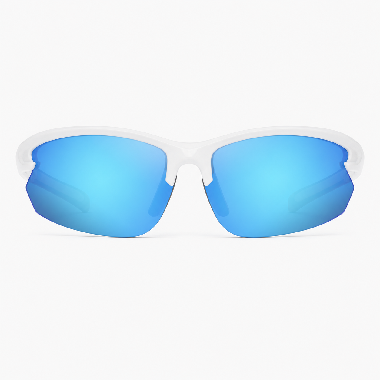 Gloss White / Blue Mirror Polarized Lens 1
