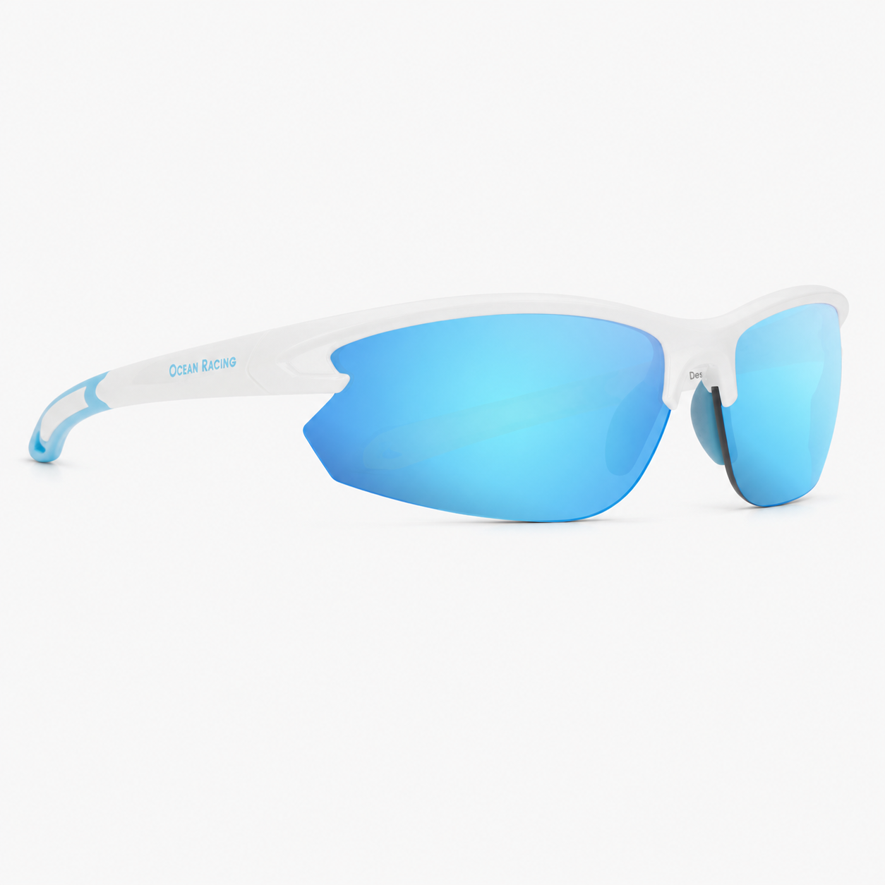 Gloss White / Blue Mirror Polarized Lens 4