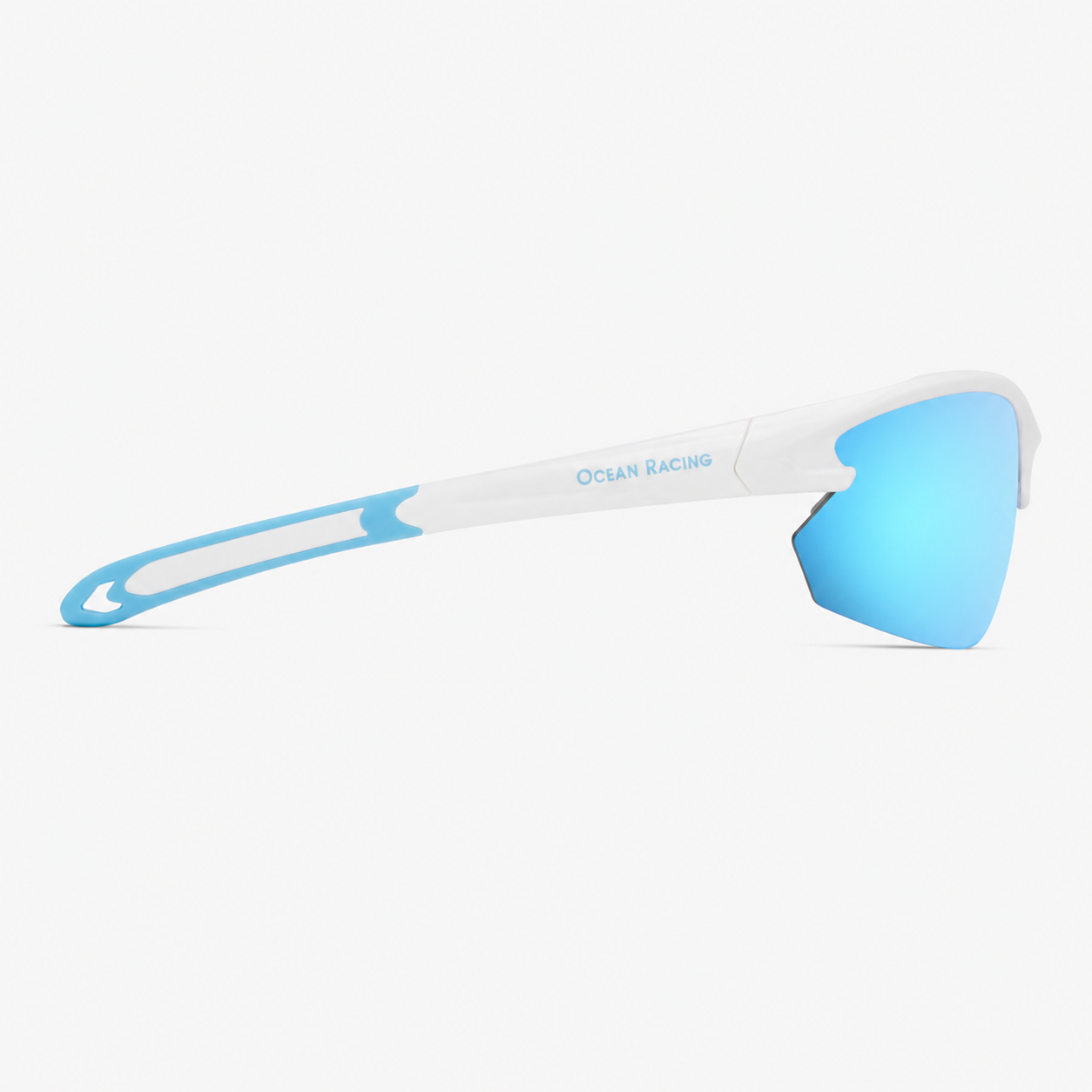 Gloss White / Blue Mirror Polarized Lens 5