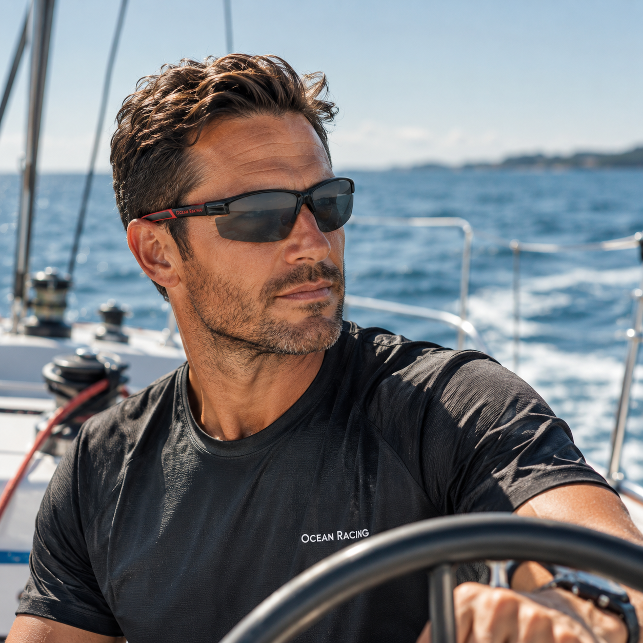 Gloss Black & Red / Gray Polarized Lens 3