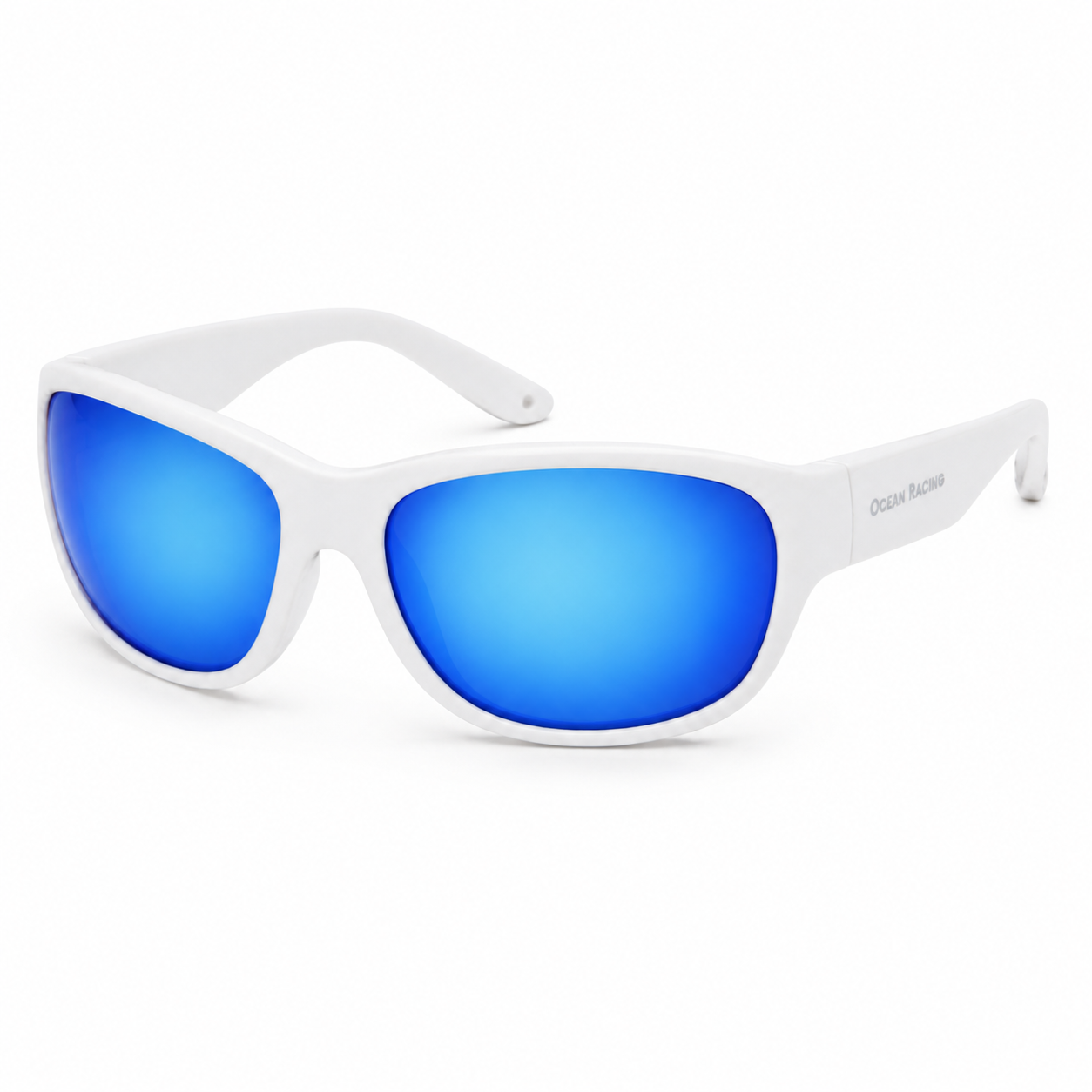 Gloss White / Blue Mirror Polarized Lens 4