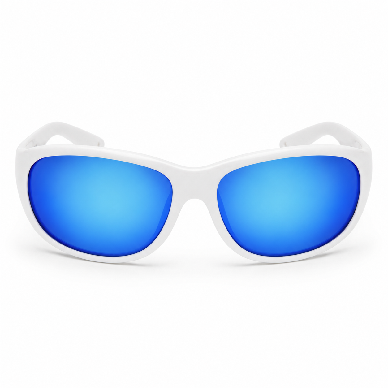 Gloss White / Blue Mirror Polarized Lens 1