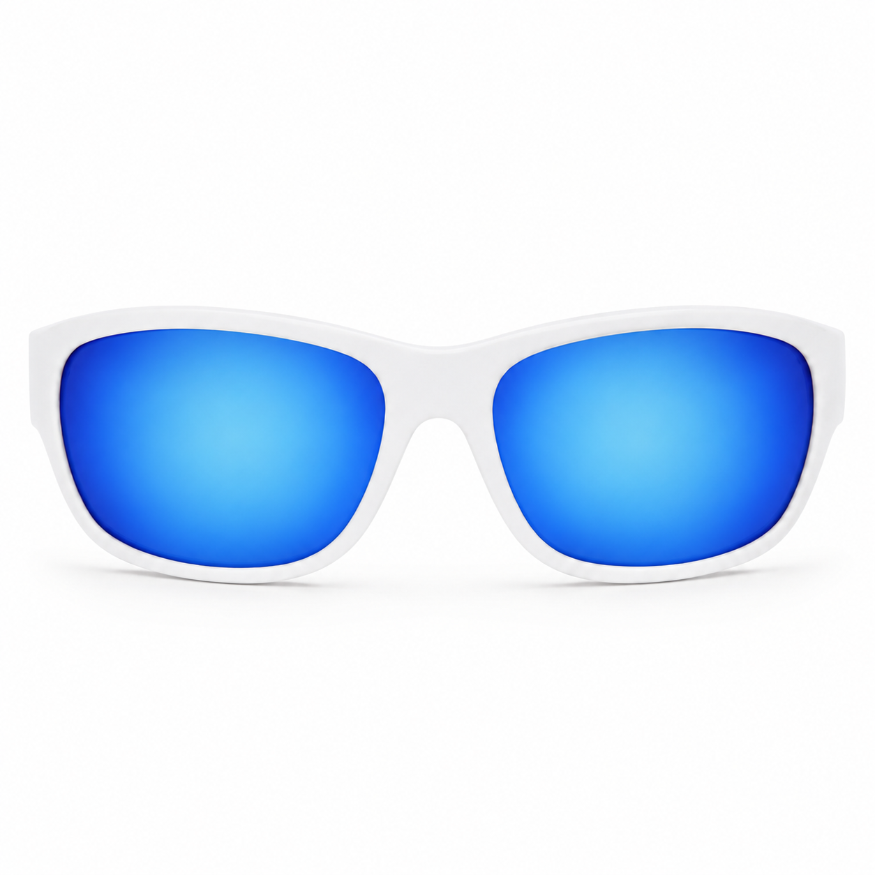 Gloss White / Blue Mirror Polarized Lens 1