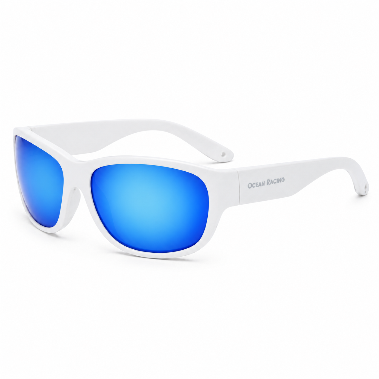 Gloss White / Blue Mirror Polarized Lens 5