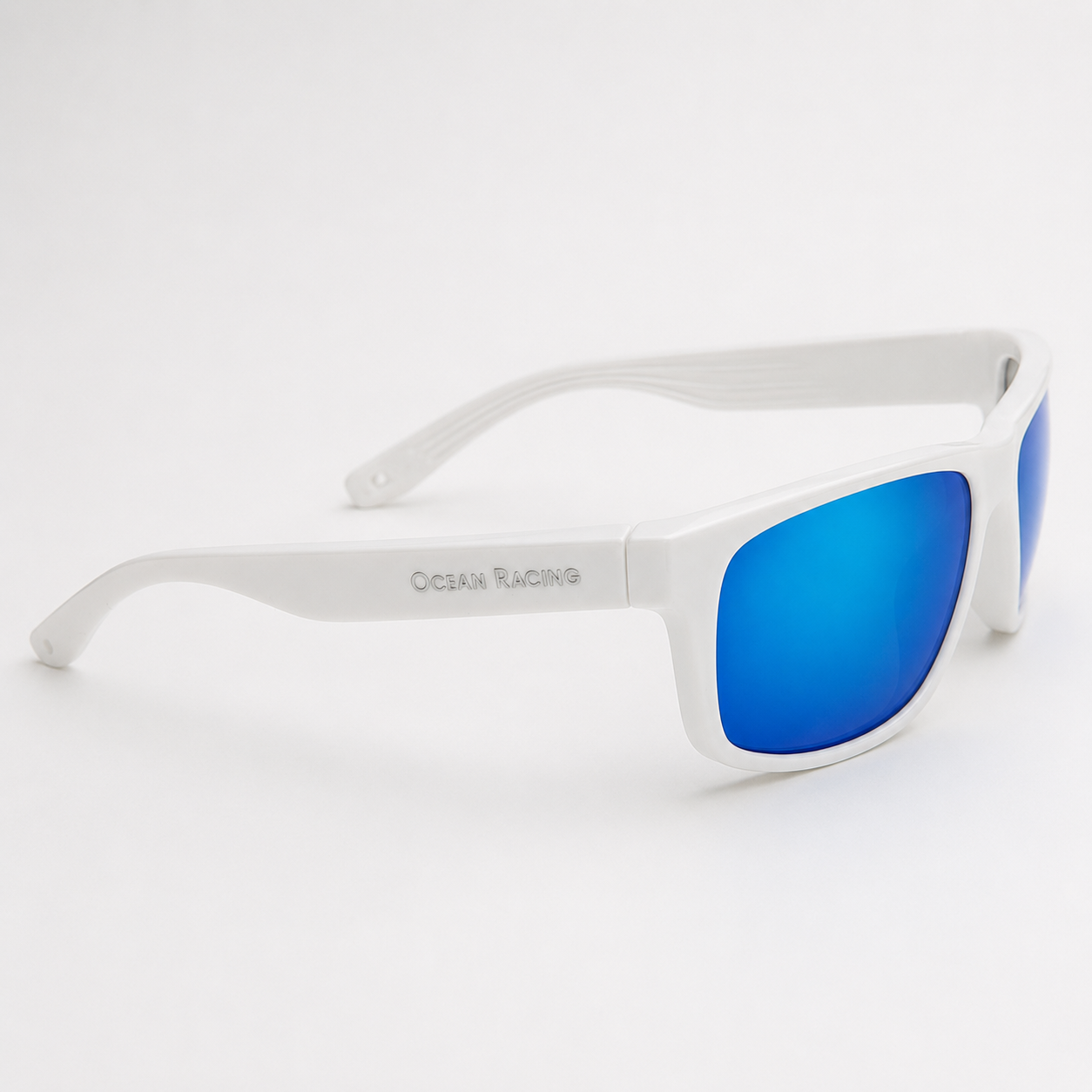 Gloss White / Blue Polarized Lens 4