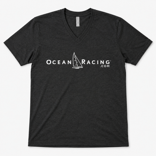 Gray V-neck Sprit Boat Shirt 1