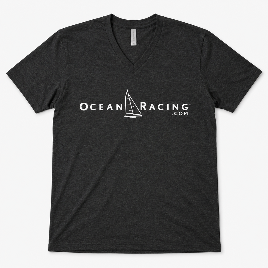 Gray V-neck Sprit Boat Shirt