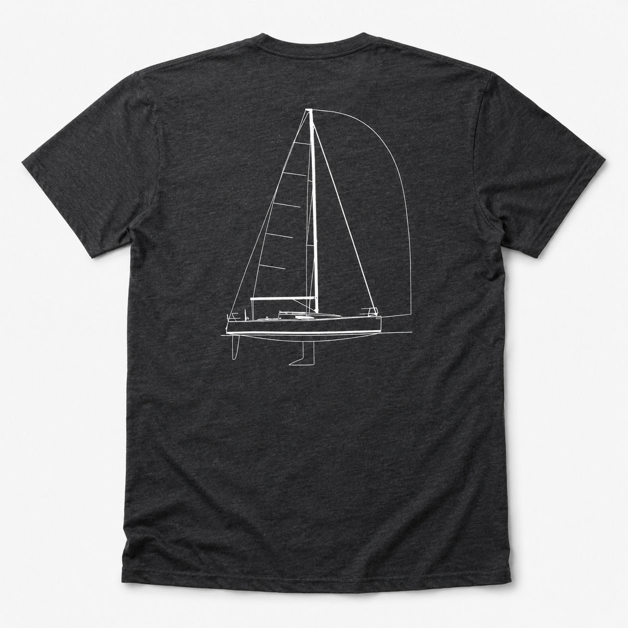 Gray V-neck Sprit Boat Shirt 2
