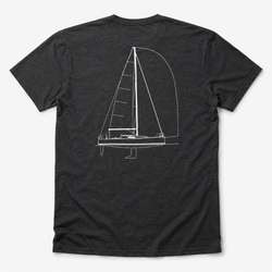 Gray V-neck Sprit Boat Shirt 2