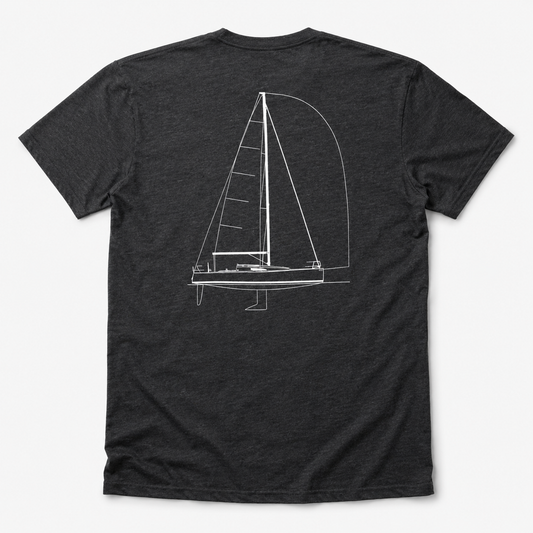 Gray V-neck Sprit Boat Shirt 2