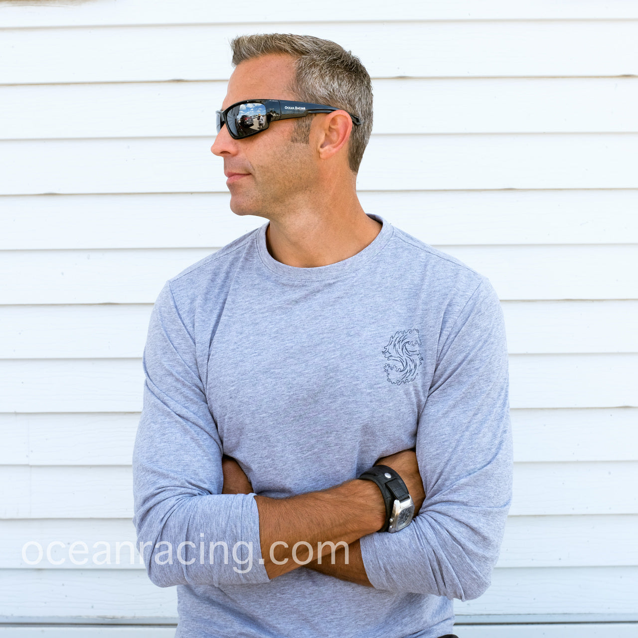 Gulfstream Gloss Black Frame & Silver Mirror Polarized Lenses