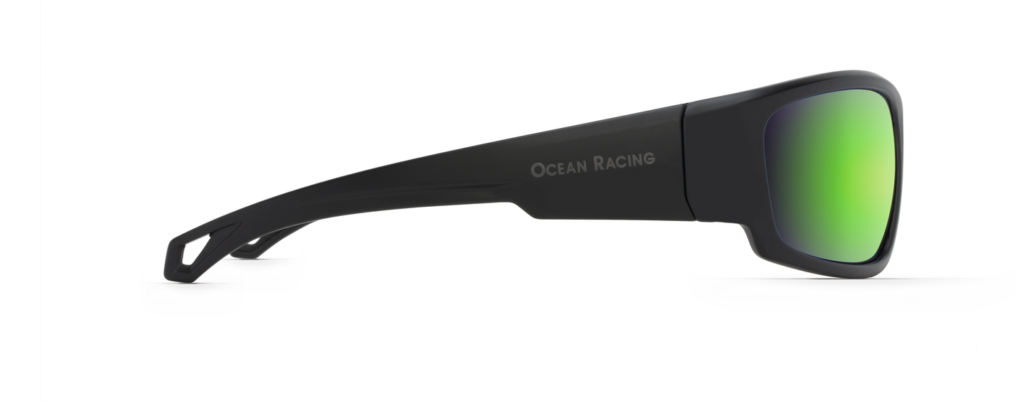 Gulfstream Matt Black with Ocean Green Mirror Finish Polarized Lenses