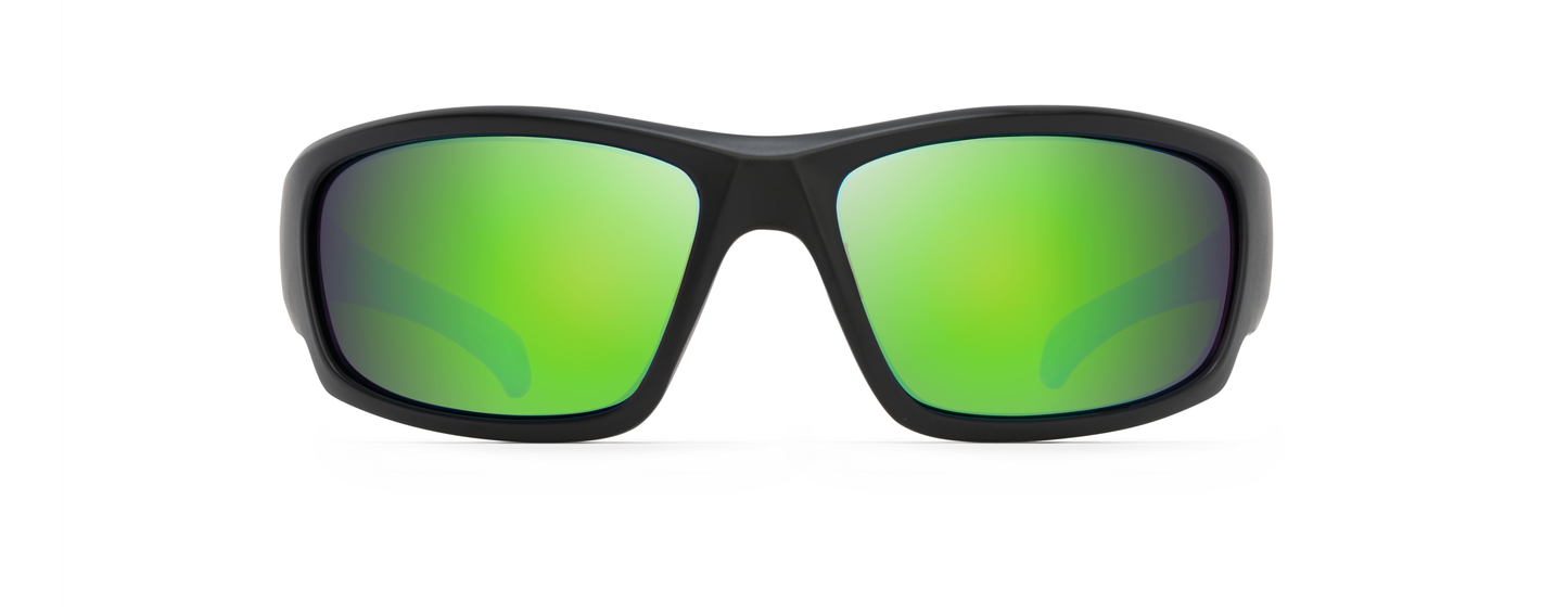 Gulfstream Matt Black with Ocean Green Mirror Finish Polarized Lenses