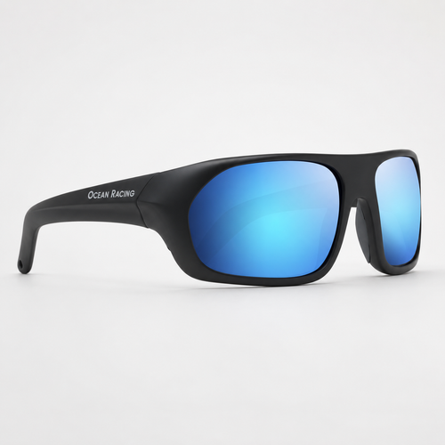 Matte Black / Blue Mirror Polarized Lens 4