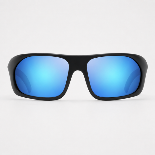 Matte Black / Blue Mirror Polarized Lens 1
