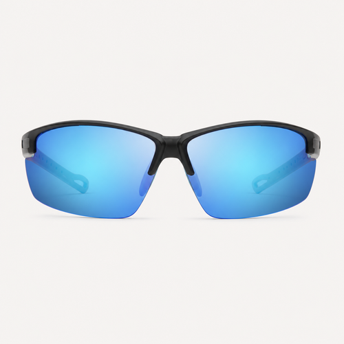 Matte Black / Blue Mirror Polarized Lens 1