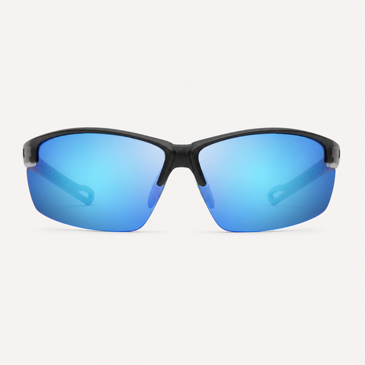 Matte Black / Blue Mirror Polarized Lens 1
