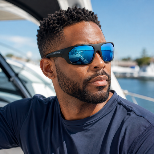 Matte Black / Blue Mirror Polarized Lens 2