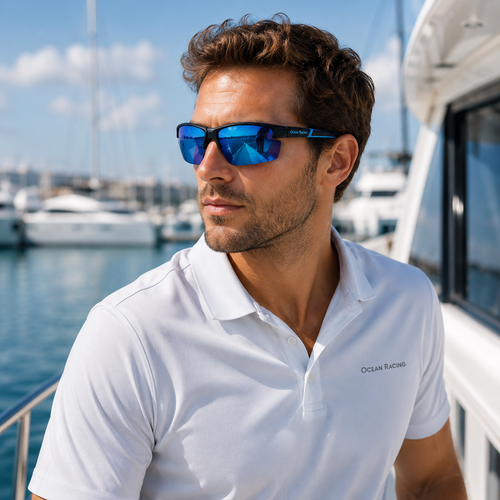 Matte Black / Blue Mirror Polarized Lens 2