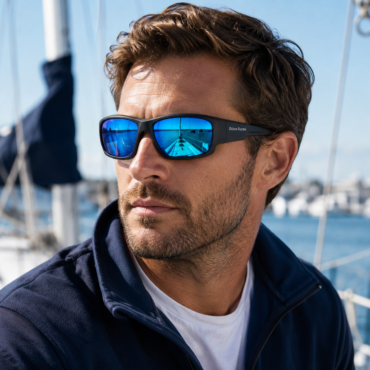 Matte Black / Blue Mirror Polarized Lens 3