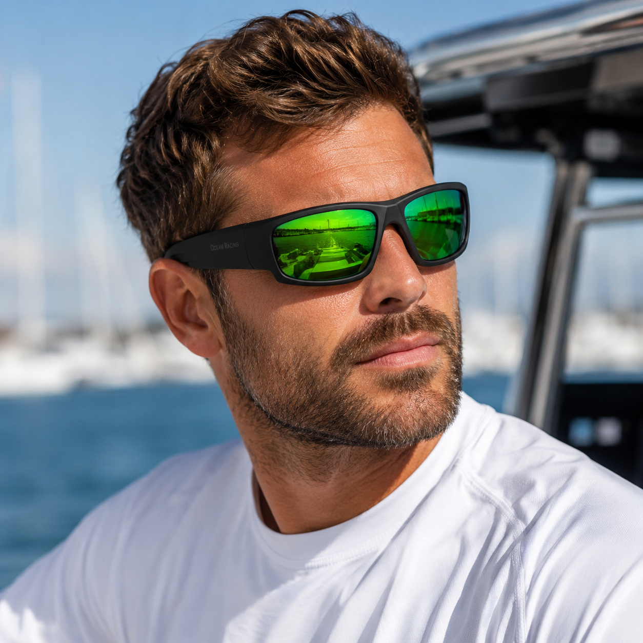 Matte Black / Green Mirror Polarized Lens 2