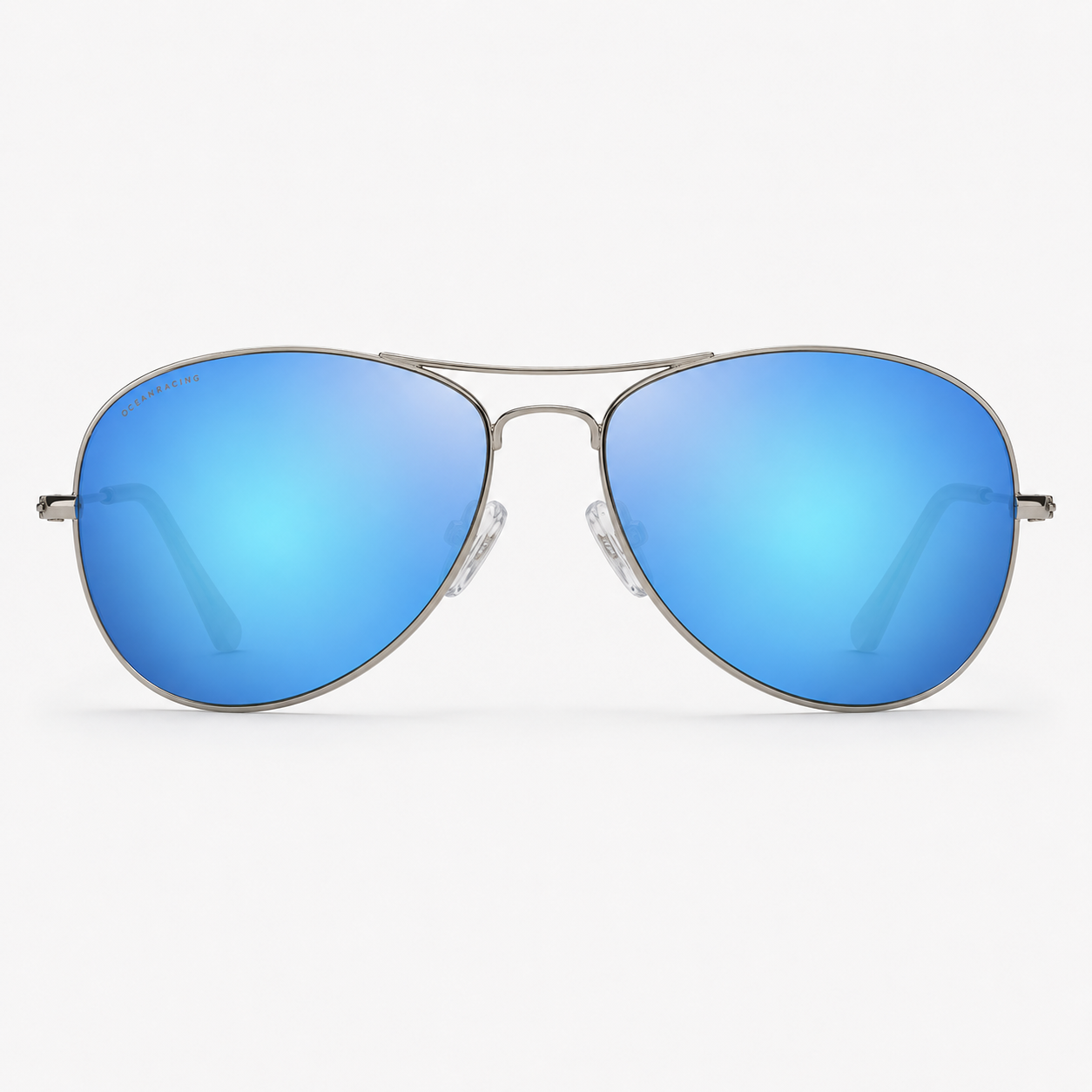 Silver Metal / Blue Mirror Polarized Lens 1
