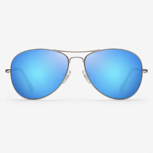 Silver Metal / Blue Mirror Polarized Lens 1