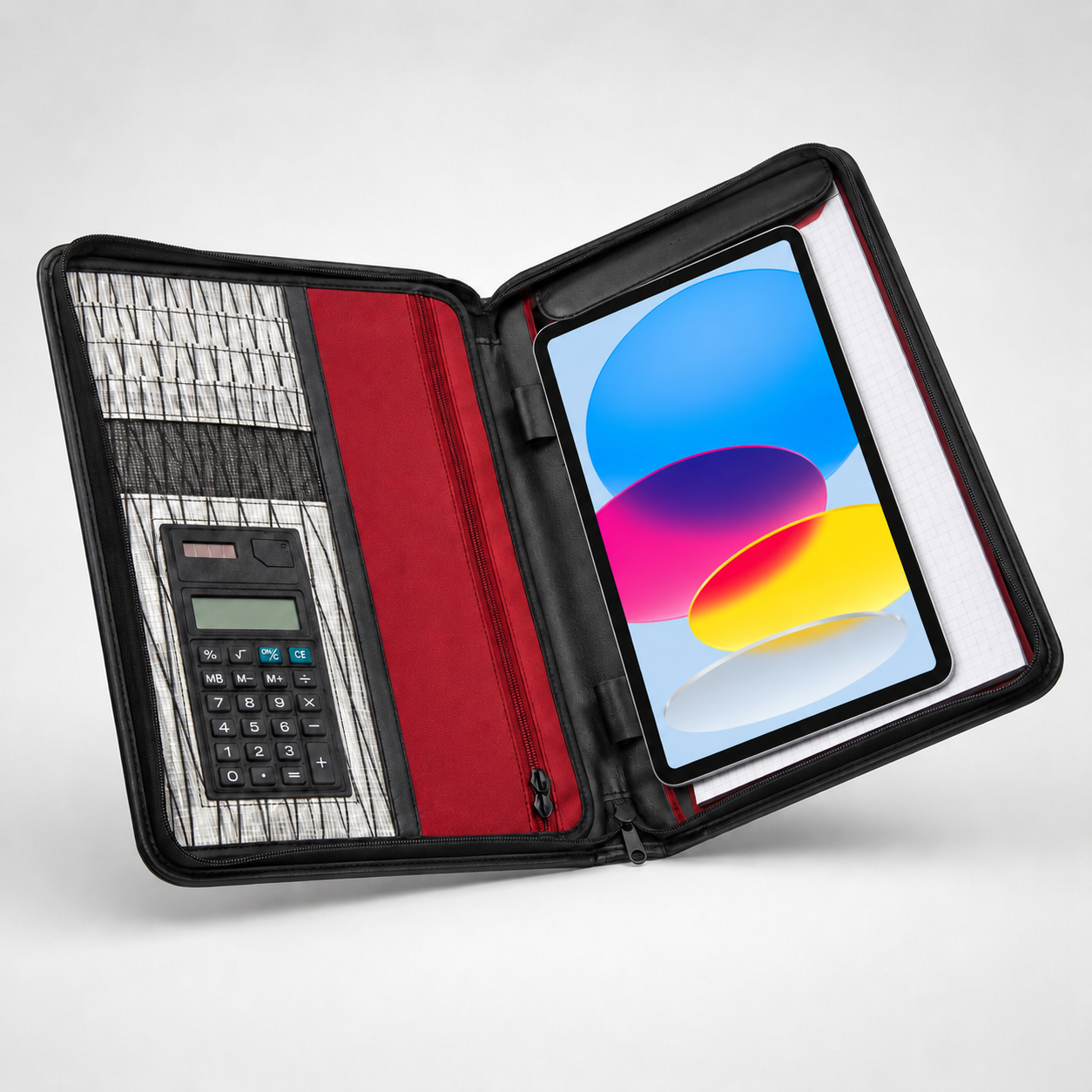 iPad Leather & Sailcloth Zip Portfolio 2