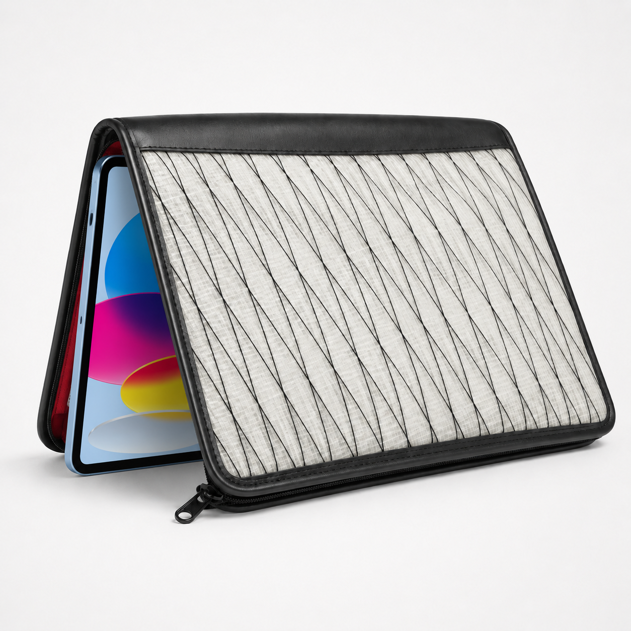 iPad Leather & Sailcloth Zip Portfolio 3