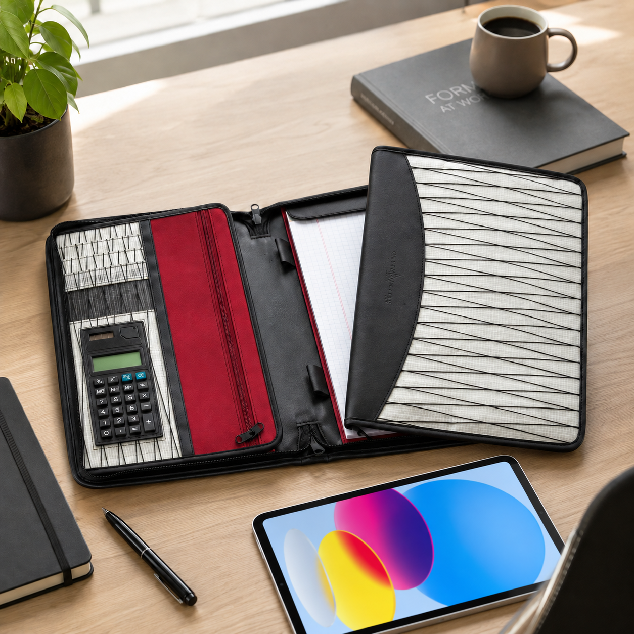 iPad Leather & Sailcloth Zip Portfolio 4